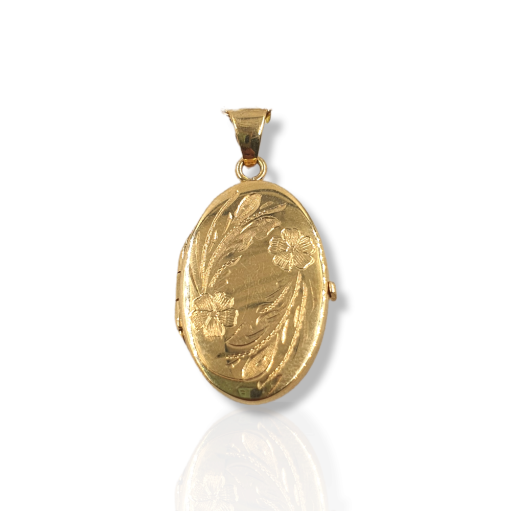 Sterling Golden Oval Charm