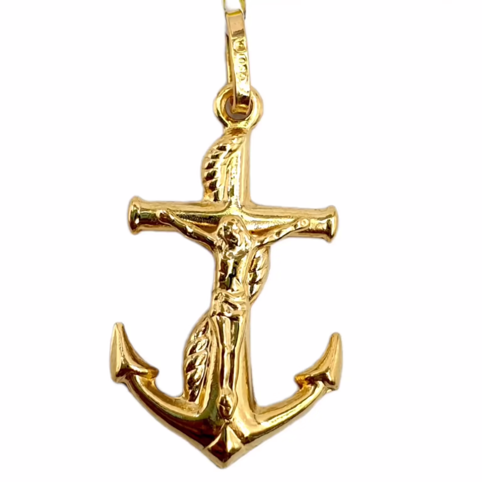 Crucifix with Anchor Pendant