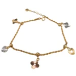 Flower Heart Charm Bracelet
