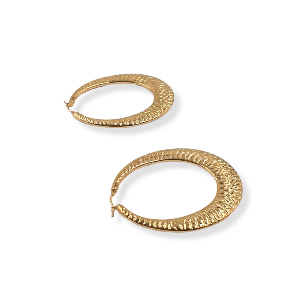 Oval Creole Earrings - Image 2