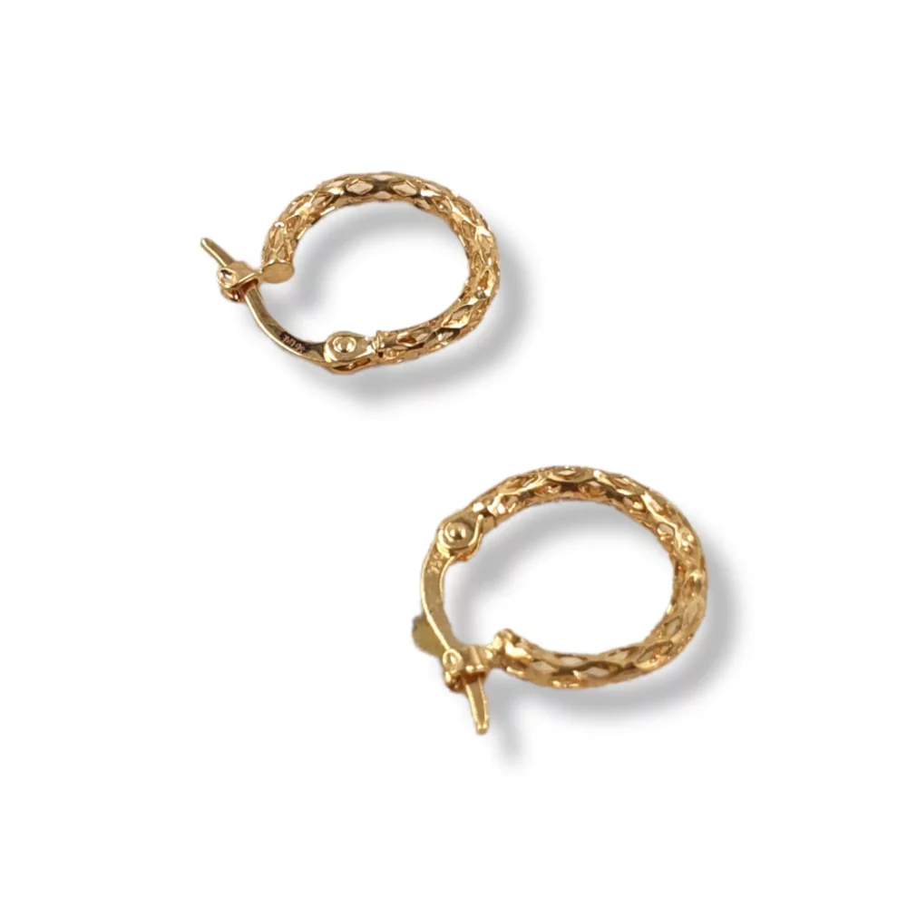 Tribal Brass Round Earrings - Image 2