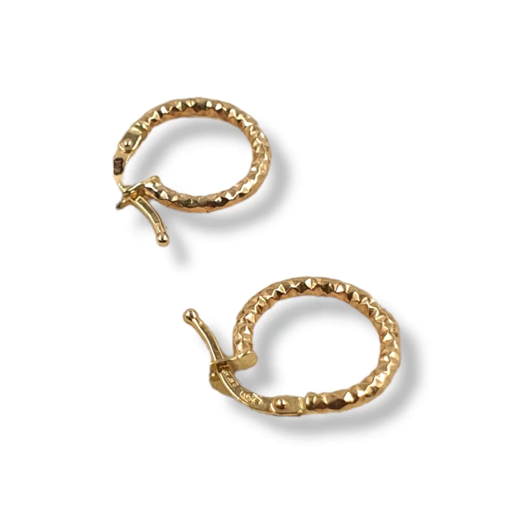 Diamond Cut Round Earrings - Image 2