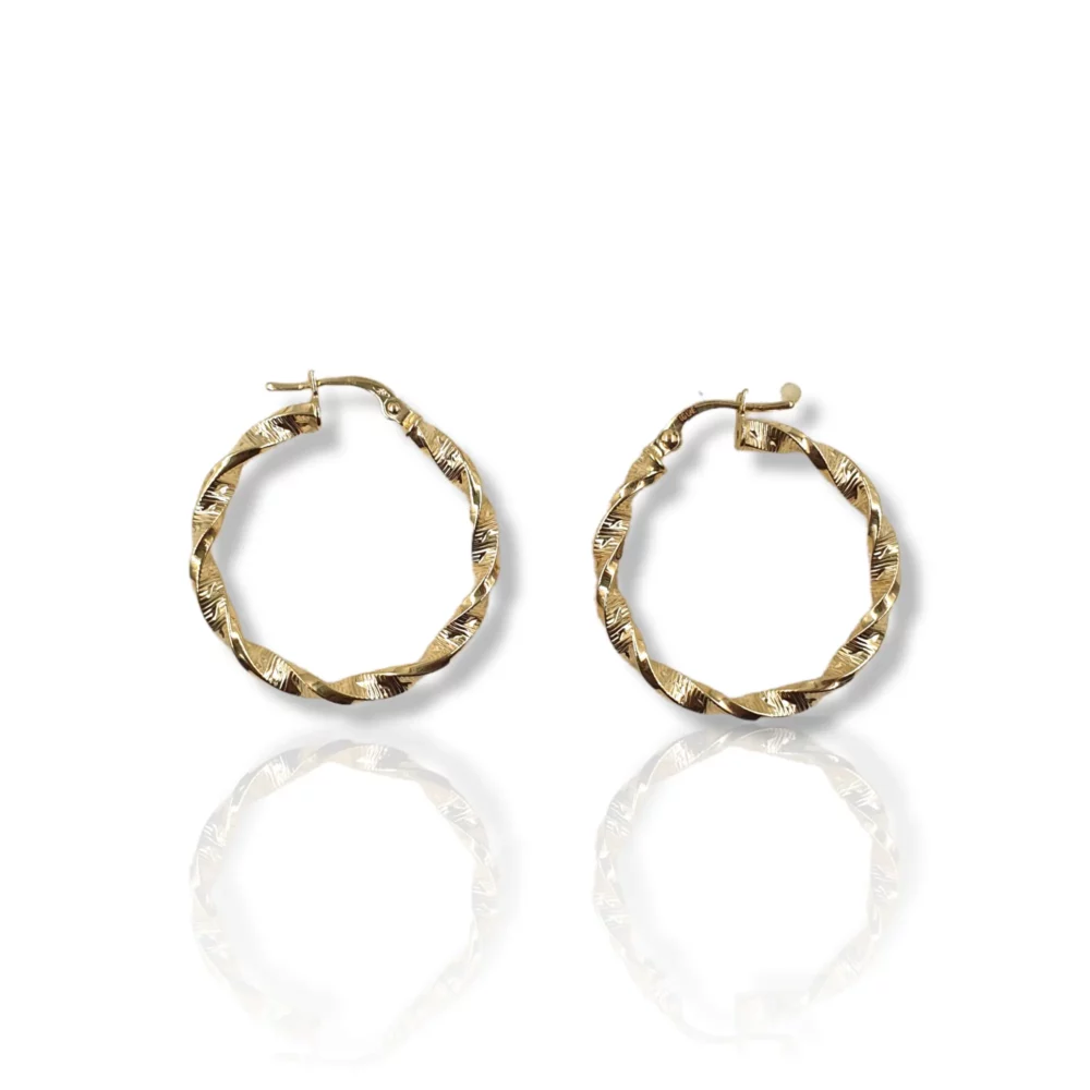 Twist Round Diamond Cut Earrings