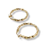 Twist Round Diamond Cut Earrings