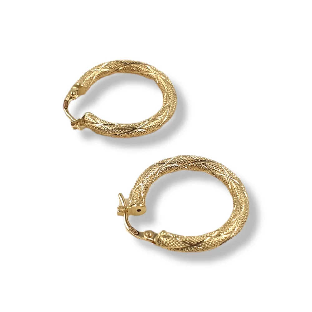 Round Shank Texture Earring - Image 2