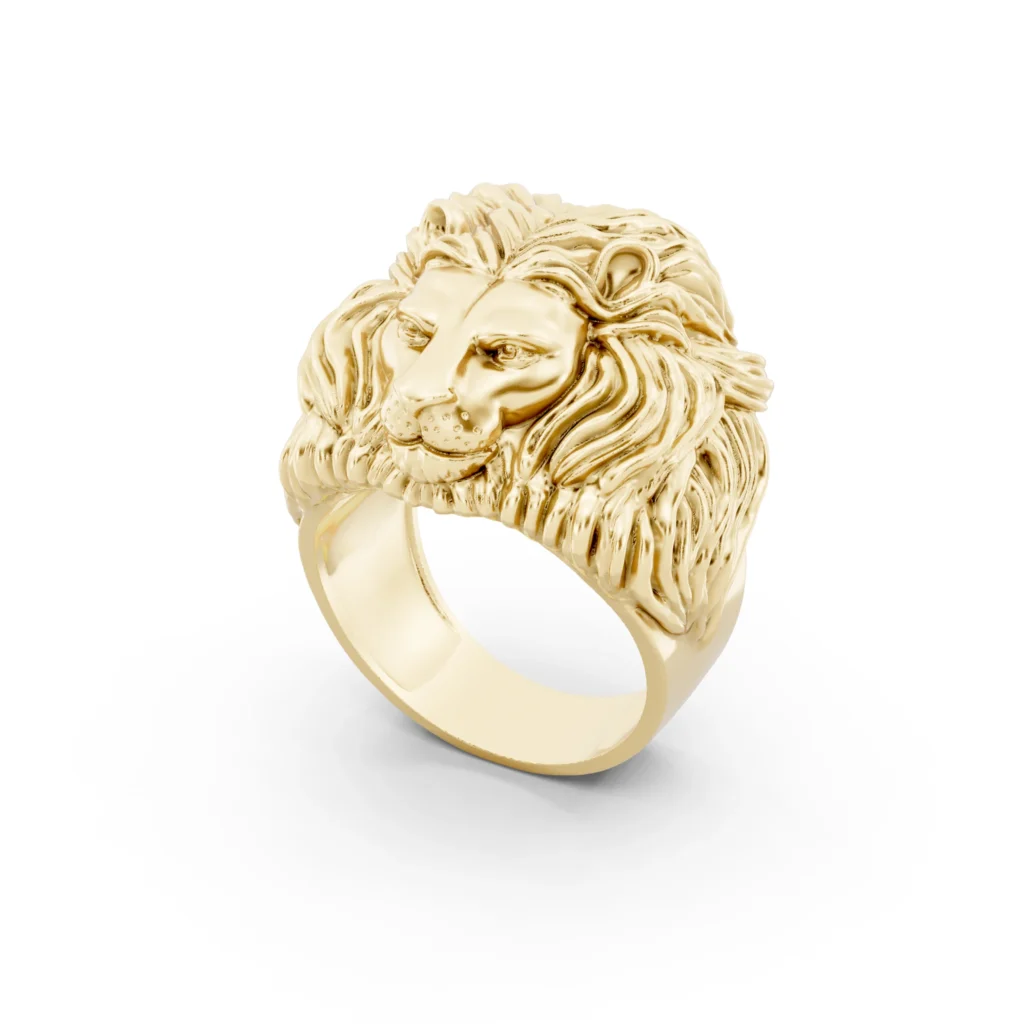 Mens Lion Head Ring