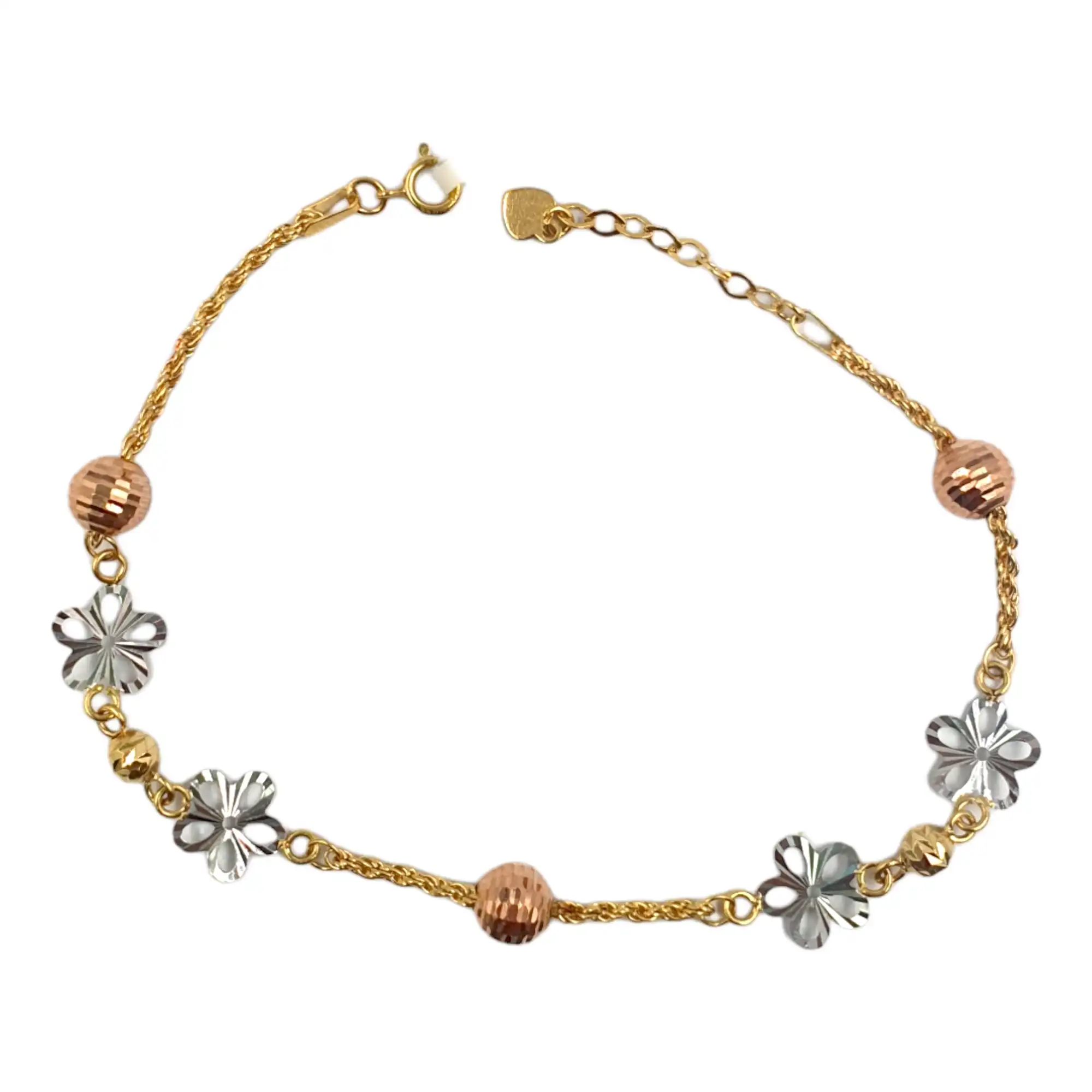 Flower Round Charm Bracelet