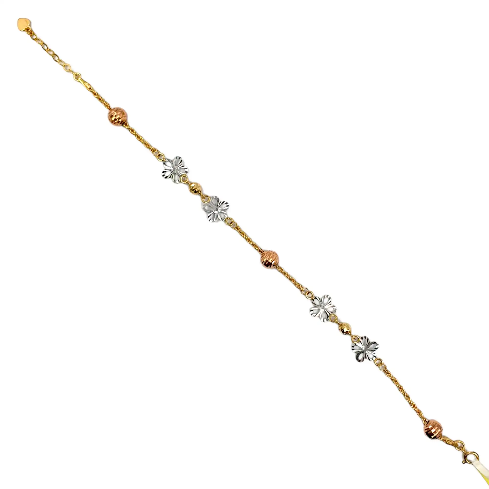 Flower Round Charm Bracelet
