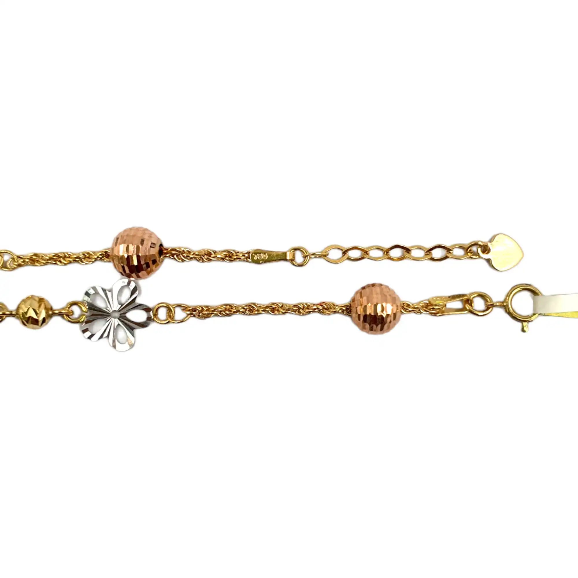 Flower Round Charm Bracelet
