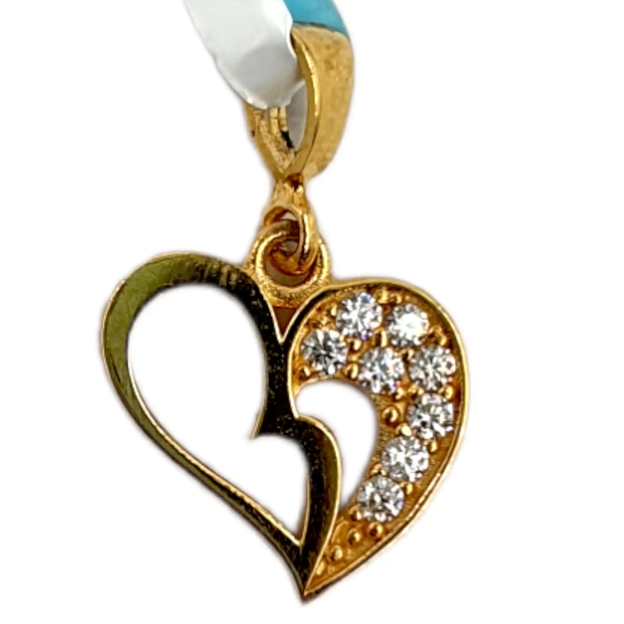 3 Tone Heart Broken Charm Pendant