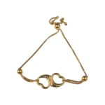 Double Heart Charm Bracelet