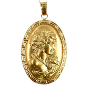 Gold Repousse Lady Charm