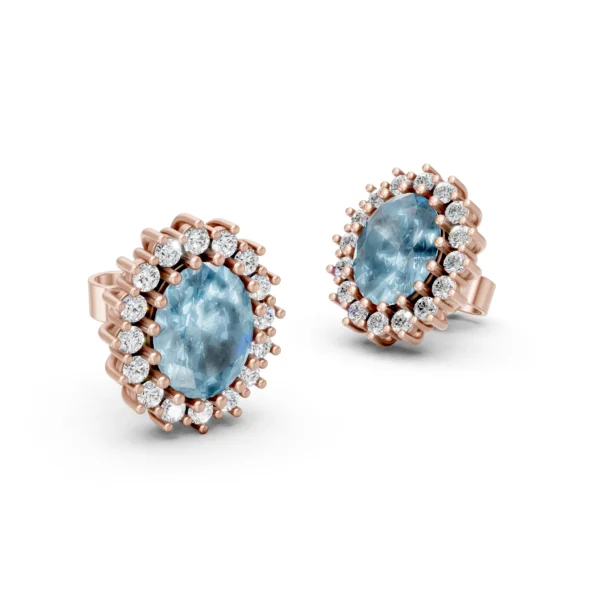 Aquamarine Cluster Earrings