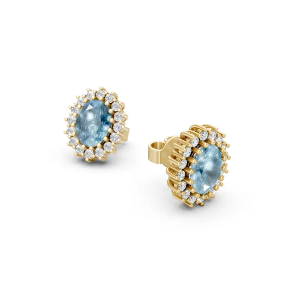 Aquamarine Cluster Earrings