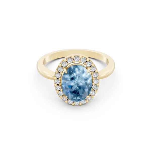 Aquamarine Halo Engagement Ring