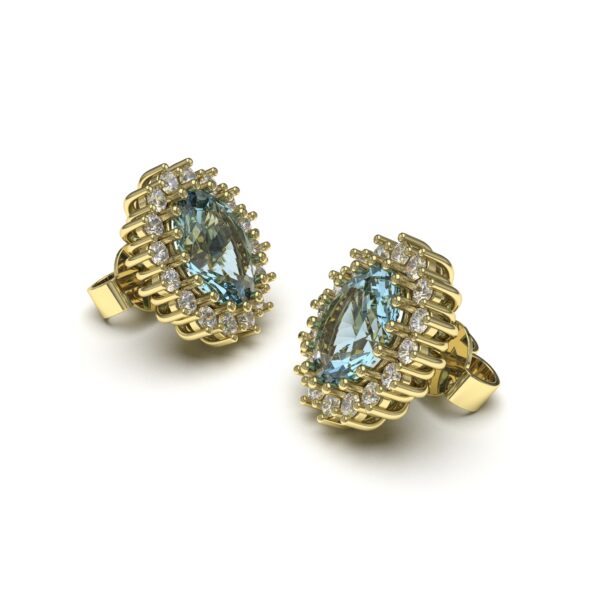 Aquamarine Stone Earrings