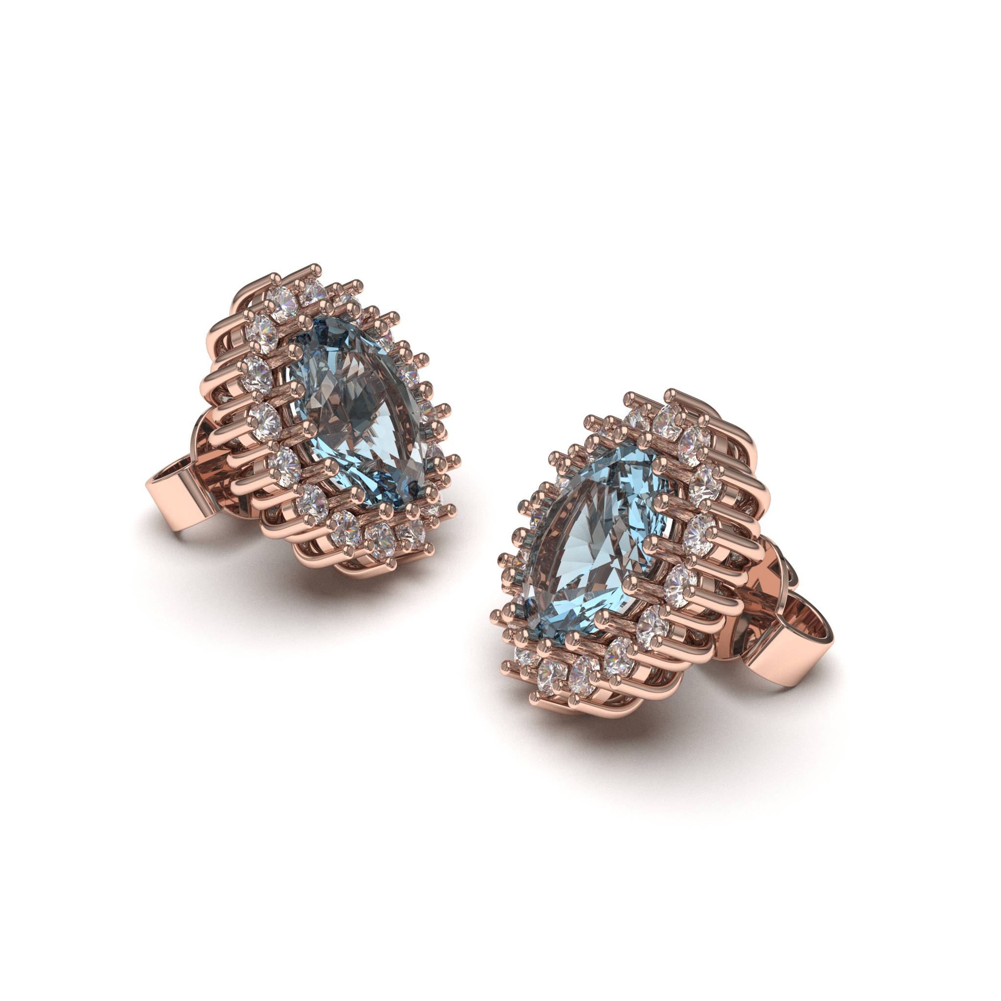 Aquamarine Stone Earrings