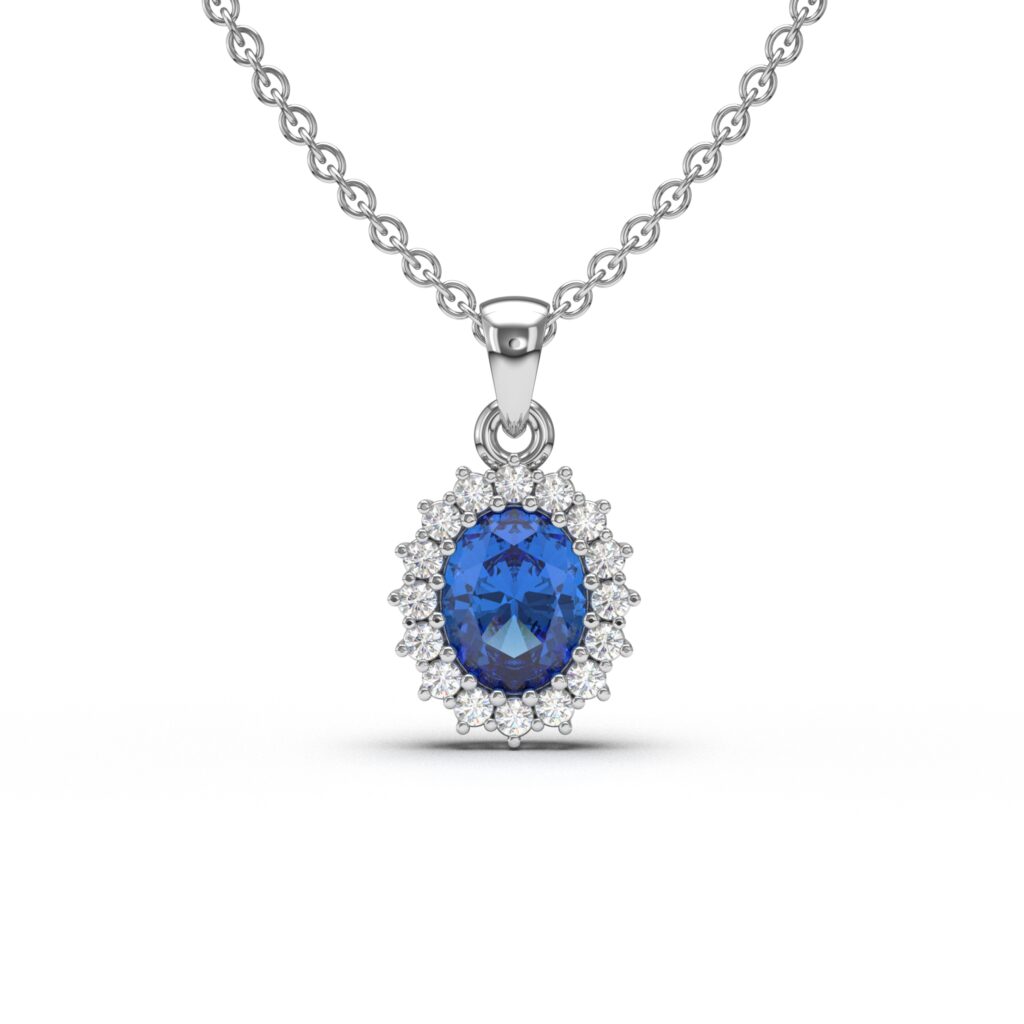 Sapphire Diamond Charm