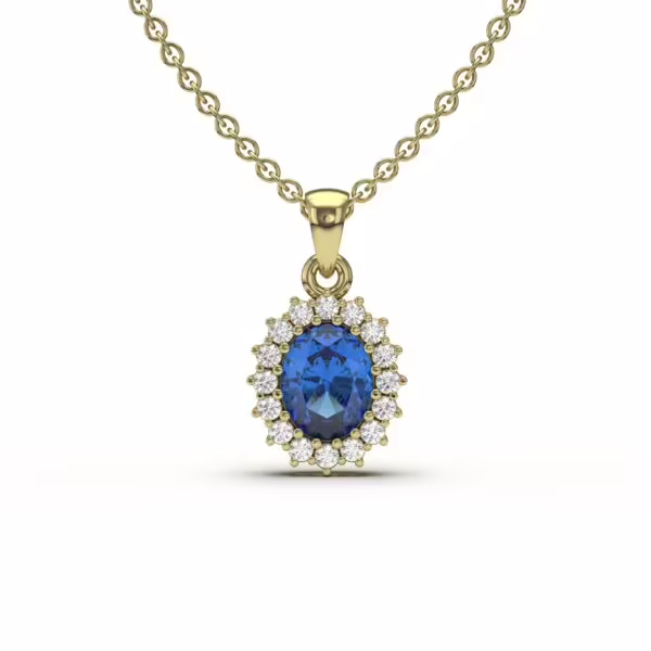 Sapphire Diamond Charm