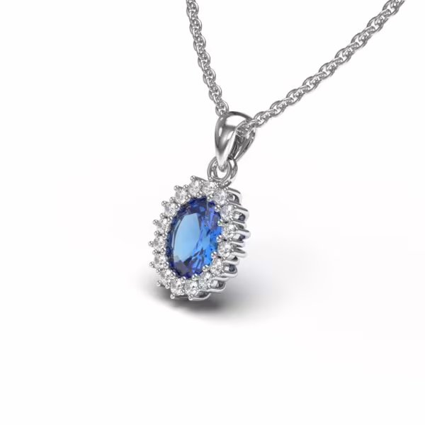 Sapphire Diamond Charm