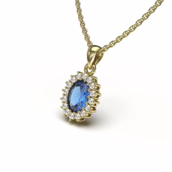 Sapphire Diamond Charm