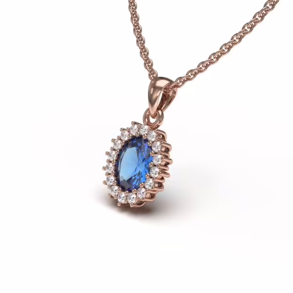 Sapphire Diamond Charm