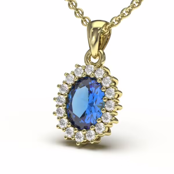 Sapphire Diamond Charm