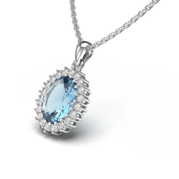 Aquamarine Diamond Charm