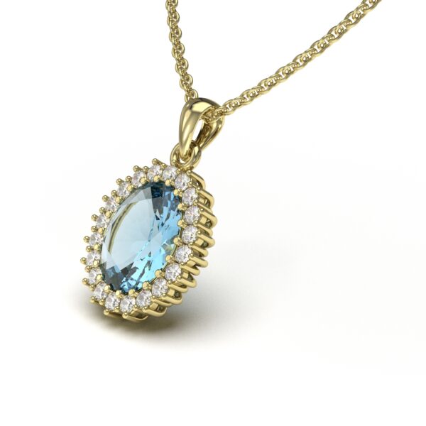 Aquamarine Diamond Charm