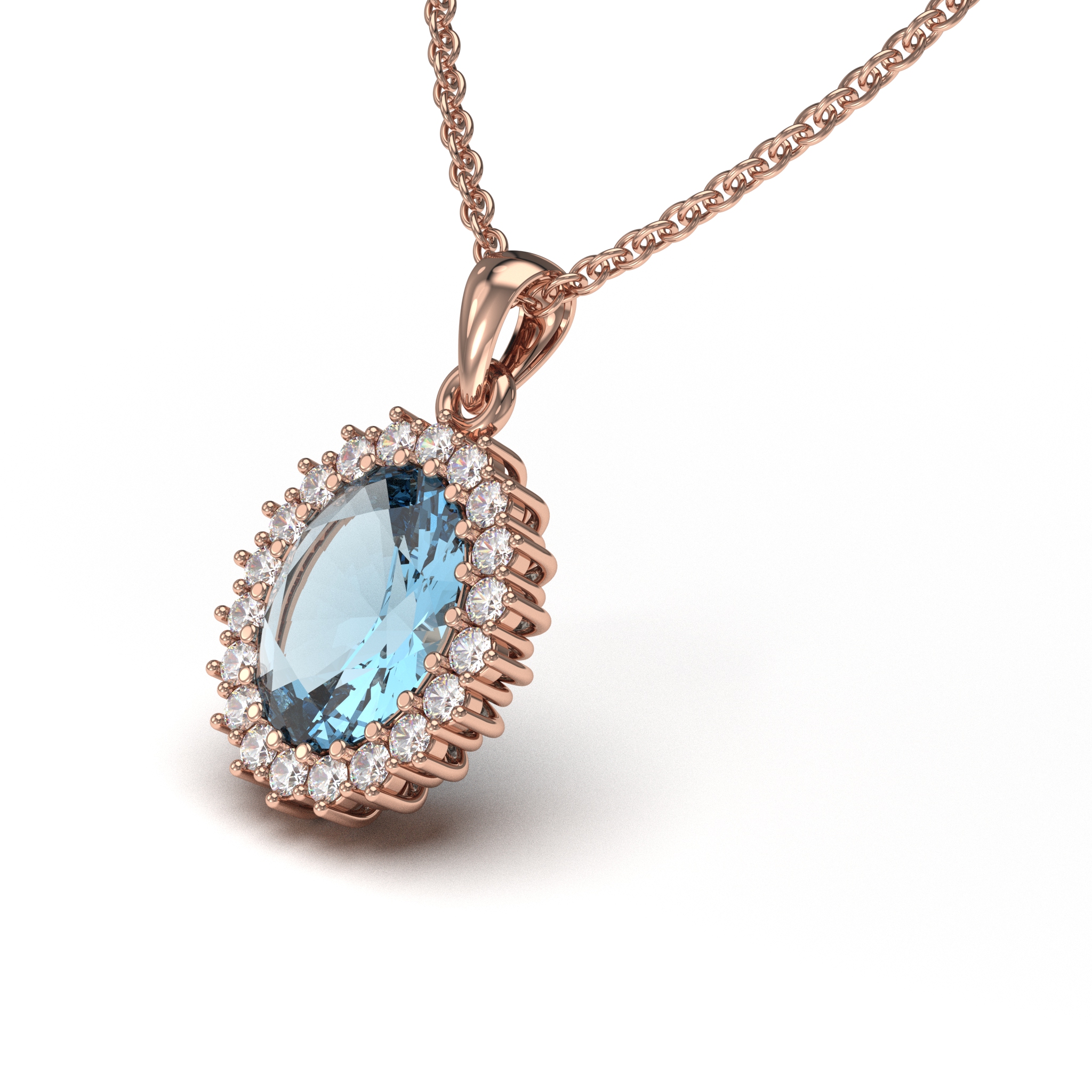 Aquamarine Diamond Charm 9 Aquamarine Diamond Charm