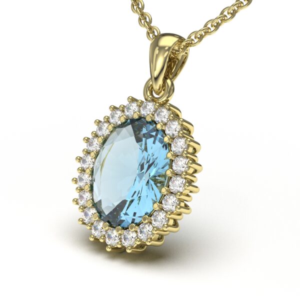 Aquamarine Diamond Charm
