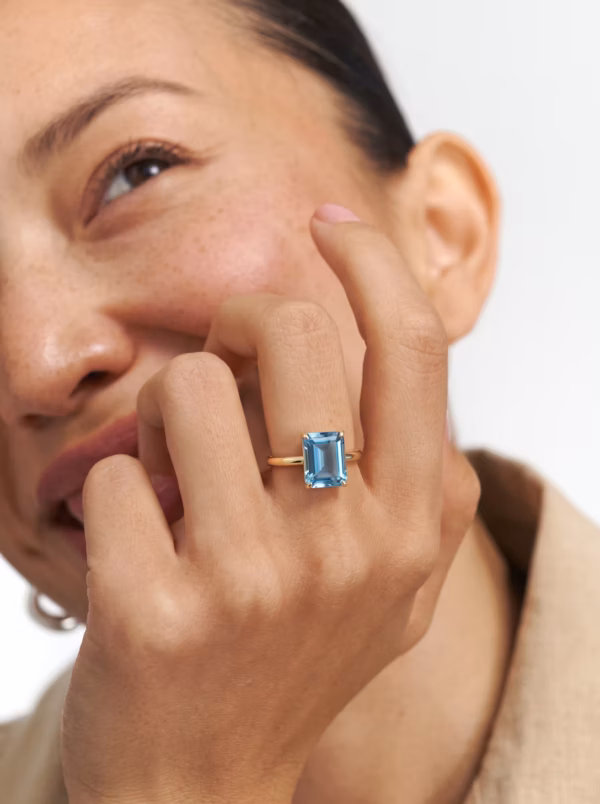 Topaz Diamond Ring