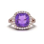 Amethyst Diamond Ring