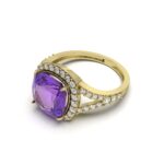 Amethyst Diamond Ring