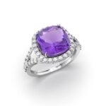 Amethyst Diamond Ring