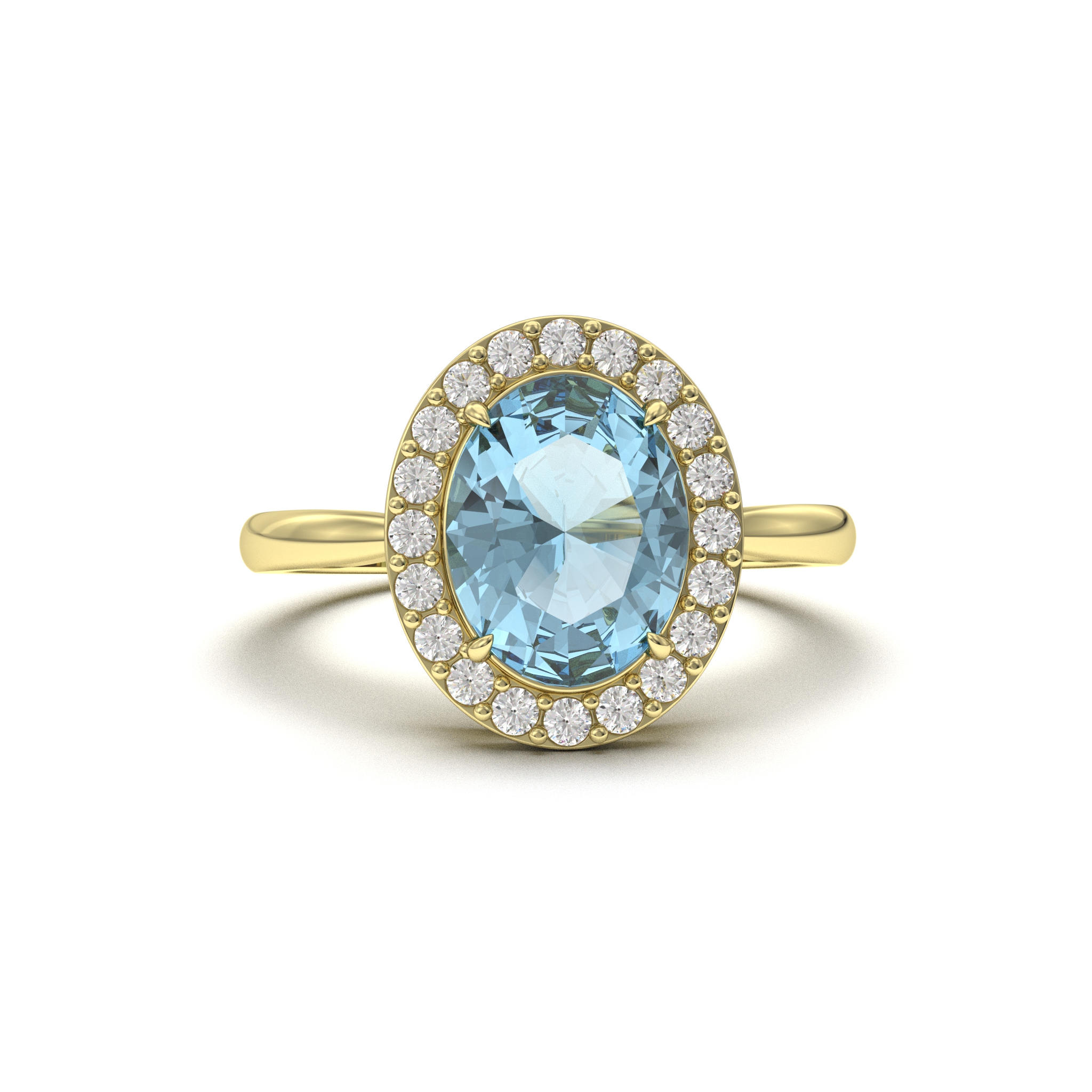 Aquamarine Diamond Ring