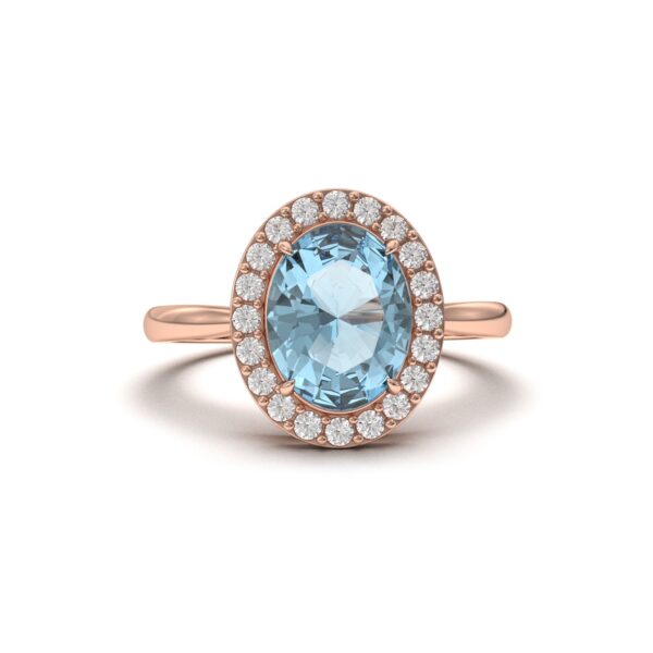 Aquamarine Diamond Ring