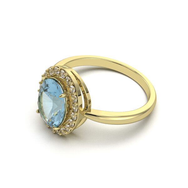 Aquamarine Diamond Ring