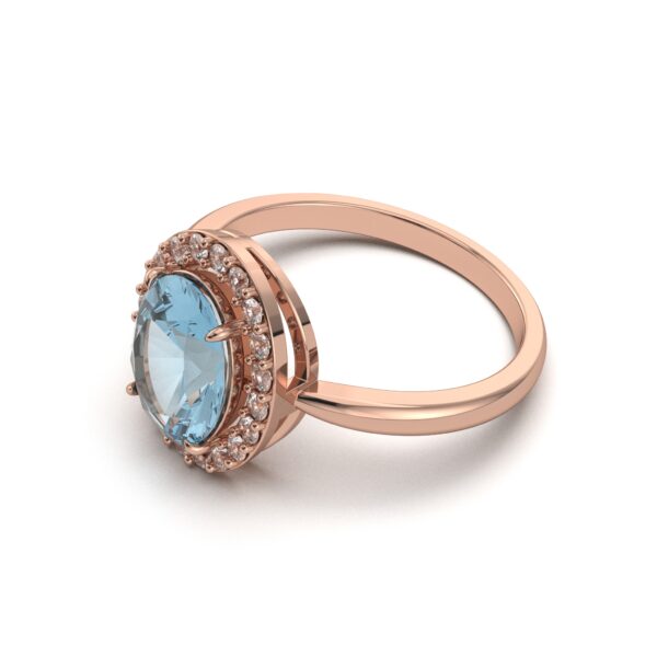 Aquamarine Diamond Ring