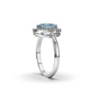 Aquamarine Diamond Ring