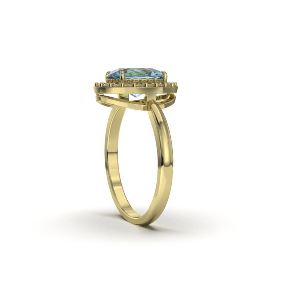 Aquamarine Diamond Ring