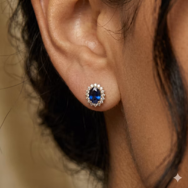 Sapphire Cluster Earrings