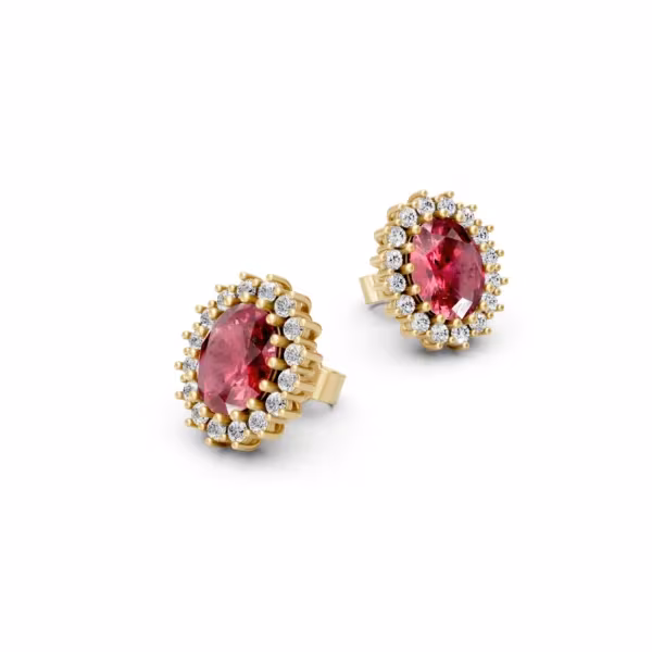 Ruby Cluster Earrings