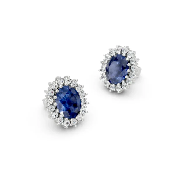 Sapphire Cluster Earrings