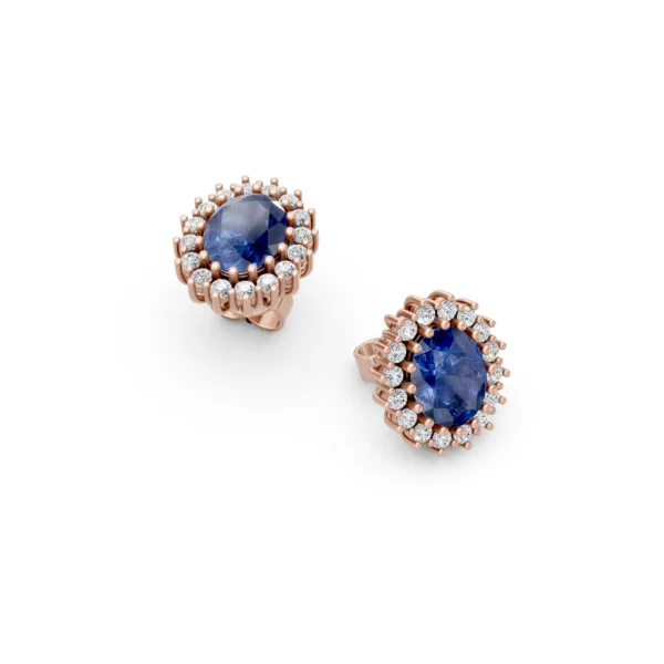 Sapphire Cluster Earrings