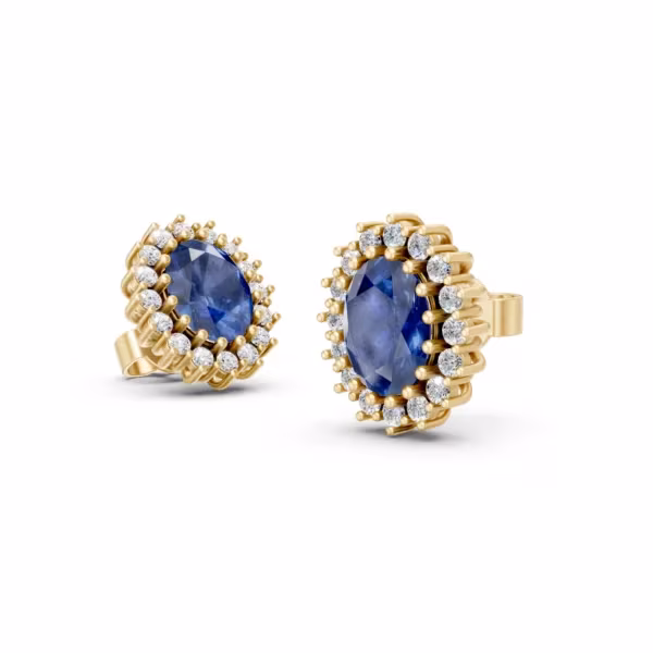 Sapphire Cluster Earrings