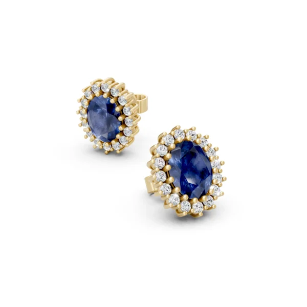 Sapphire Cluster Earrings