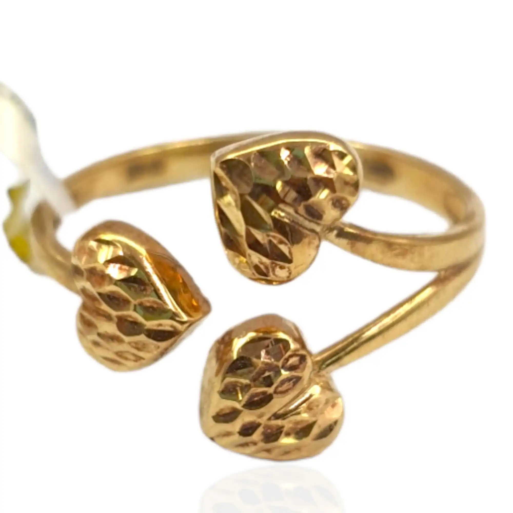 Three Heart Marquise Cut Ring