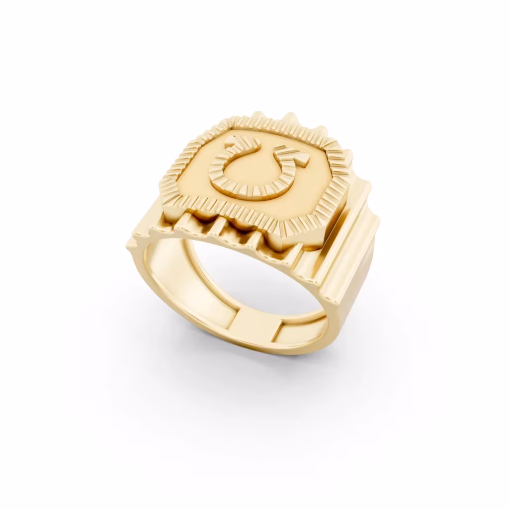Horse Shoe Signet Ring