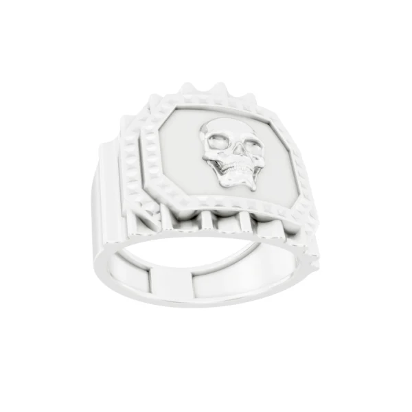 Mens Skull Signet Ring